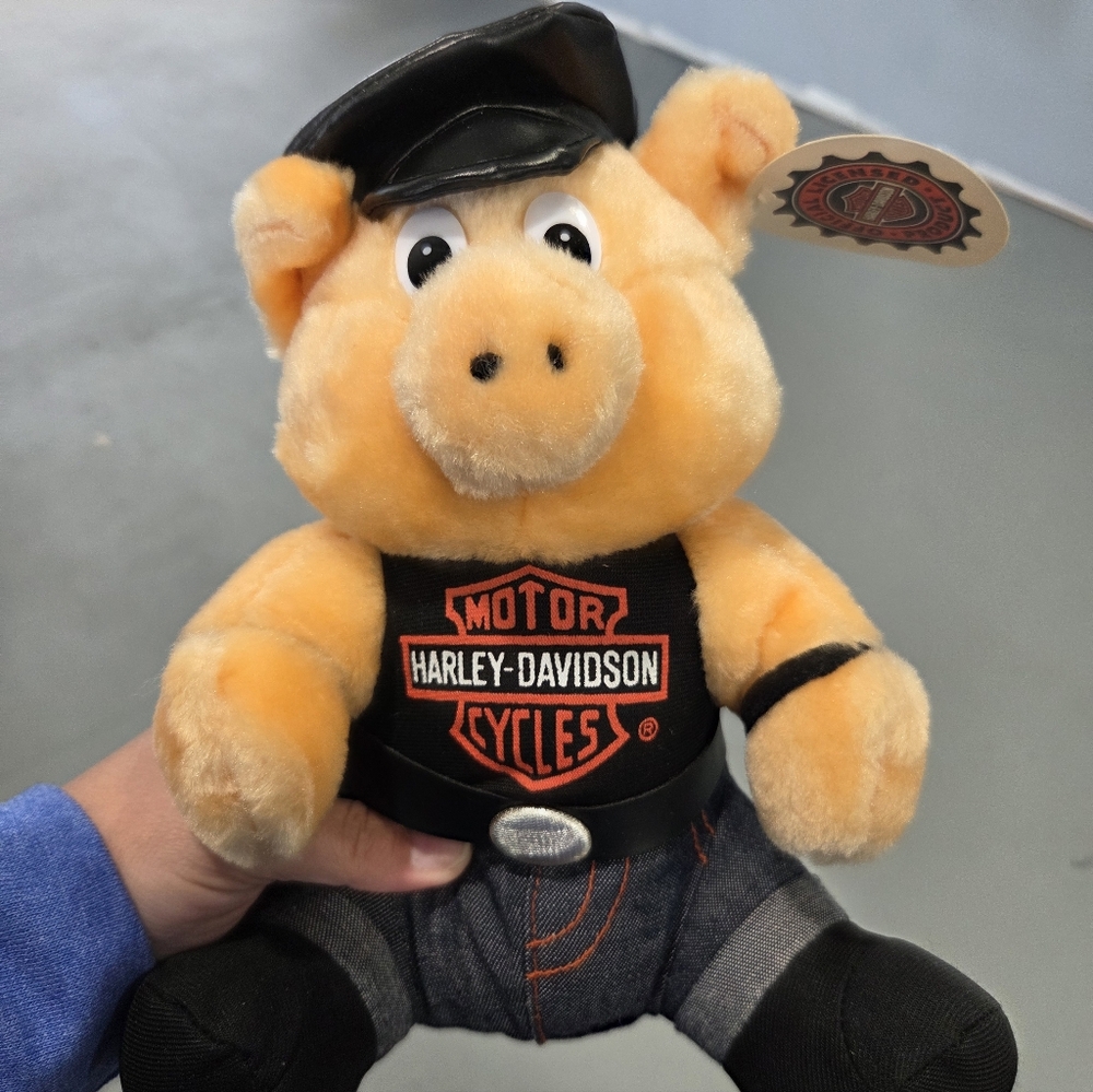1998 Play By Play Harley Davidson Biker Pig Hog Stuffed Animal 10"